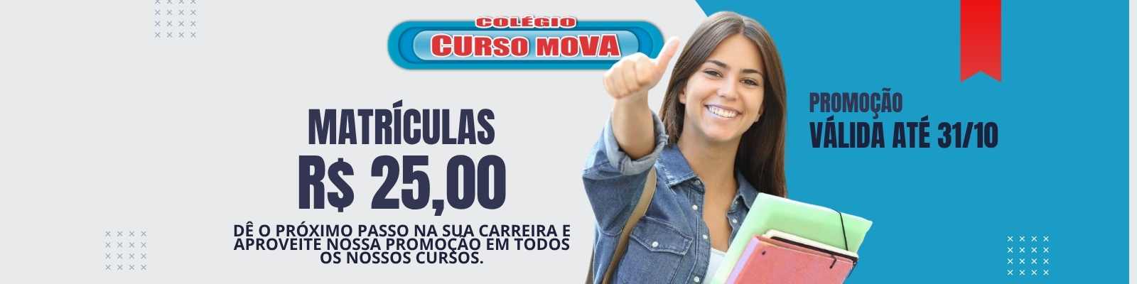 Banner matrícula aberta amarelo e azul